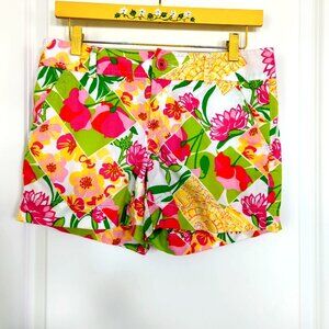 Lilly Pulitzer Fields Forever Mid Rise Callahan Shorts 100% Cotton Size 4-lp716